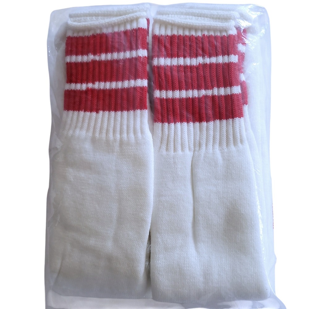 Mens Tube Sport Athletic Striped Socks Over The Calf Knee High Rise Vintage NOS - Picture 3 of 4